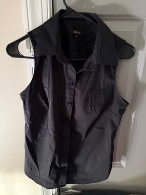 Quince Sleeveless Button-Down Shirt in Plum